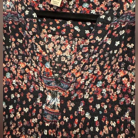 Knox Rose Button Front Peasant Floral Dress, XXL - Picture 2 of 4